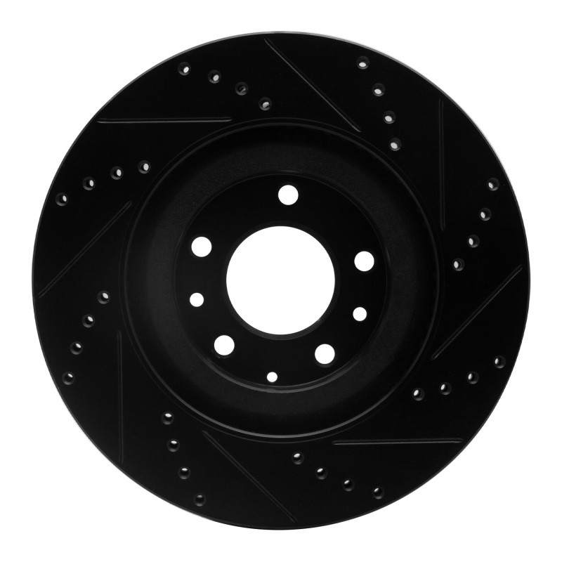 Mazda CX-9 Brake Rotor (1) - Front Left - R1 Concepts - Drilled & Slotted - Black - `07-`15